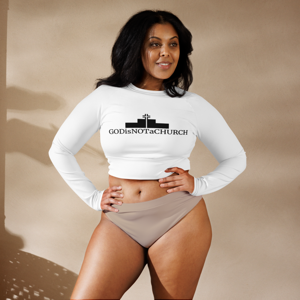 GODisNOTaCHURCH Womens Long-sleeve Crop Top