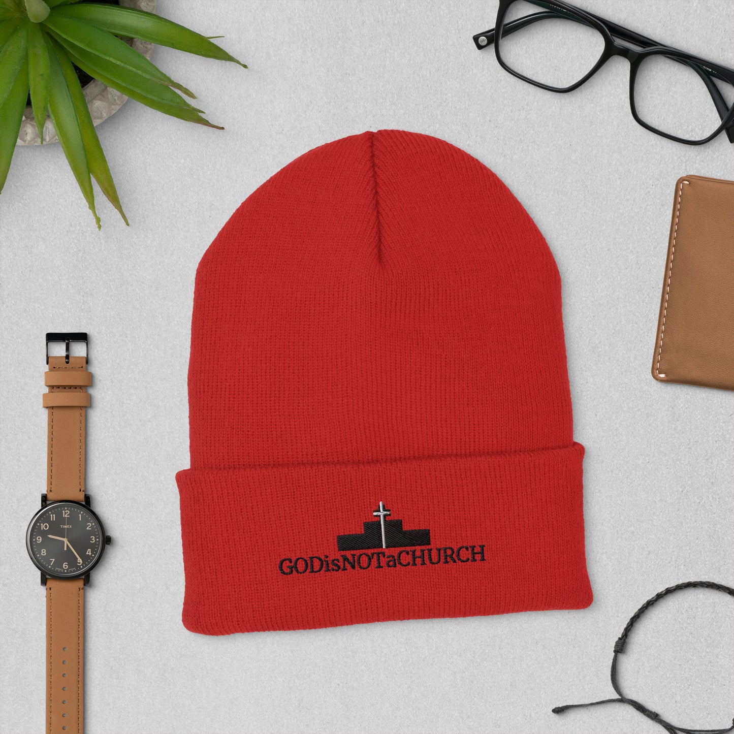 GODisNOTaCHURCH Cuffed Beanie