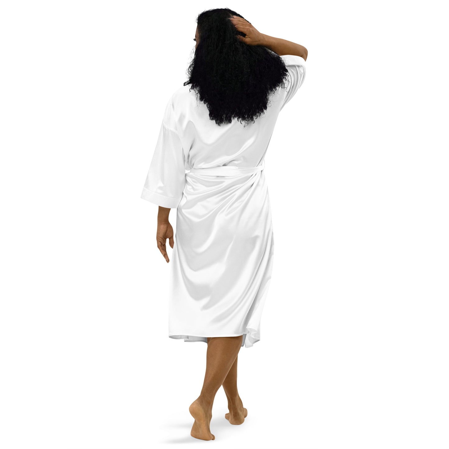 GODisNOTaCHURCH Embroidery Satin robe