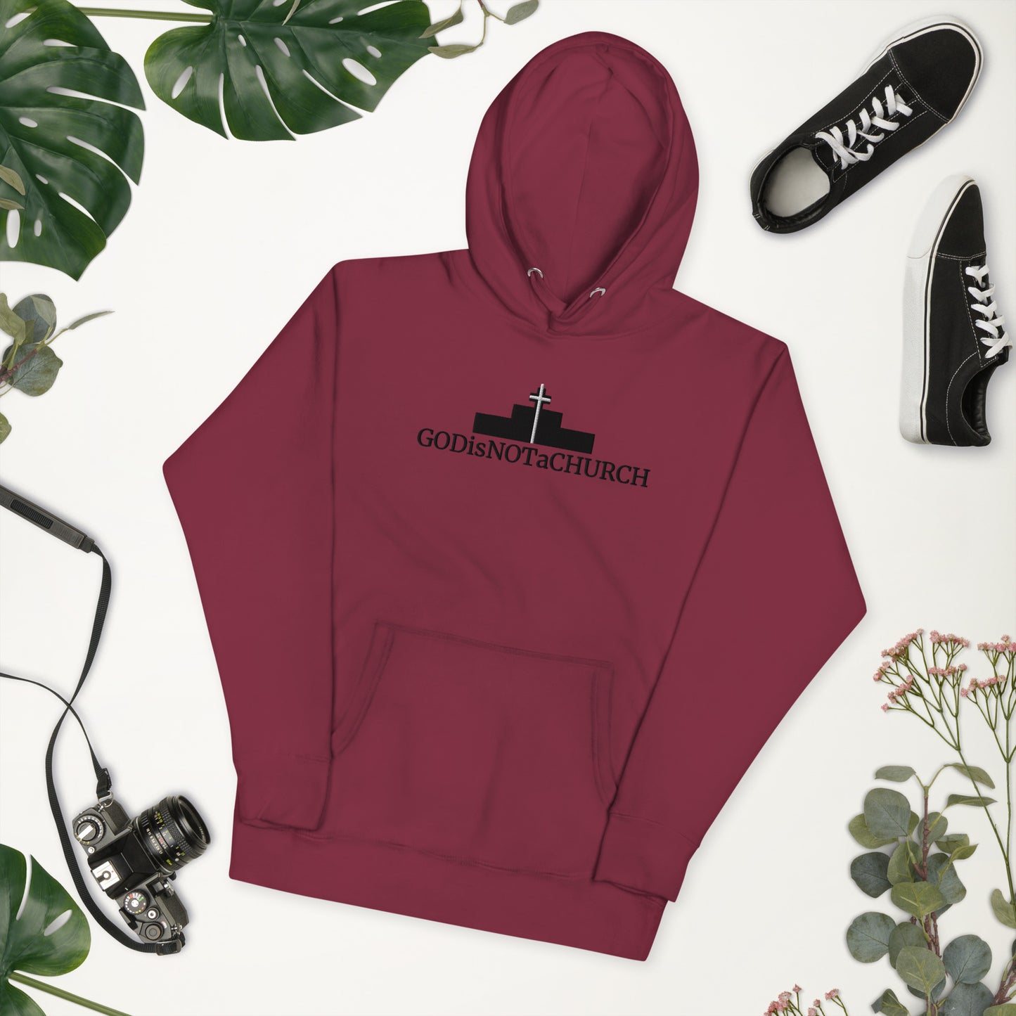 GODisNOTaCHURCH Unisex Embroidery Hoodie